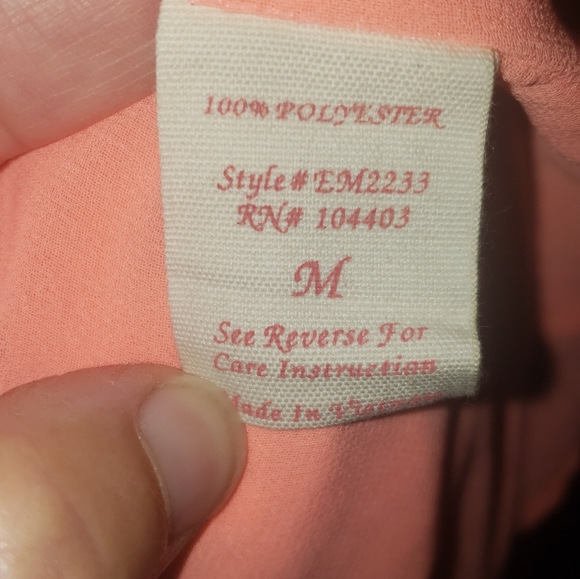 EM M neon orange sleeveless flowy top crisscross back - Picture 7 of 7